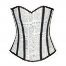 Cotton Strapless Waist Shaper Gothic Overbust Printed PLUS SIZE Corset Costume
