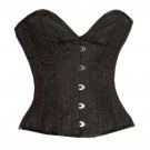 Black Brocade Gothic Burlesque Christmas Costume Overbust Corset Waist Training