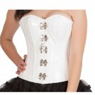 White Leather Christmas Steampunk Bustier Overbust Corset Waist Training