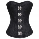 Women Gothic Black Brocade Spiral Steel Boned PLUS SIZE Corset Overbust Bustier