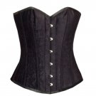 Black Velvet Burlesque Bustier Christmas Waist Training Overbust Corset Top