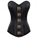 Black Satin Halloween Steampunk LONG Overbust PLUS SIZE Corset Waist Training