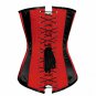 Red Black Satin Burlesque Bustier LONG Overbust PLUS SIZE Corset Waist CIncher