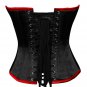 Red and Black Satin Gothic Burlesque Overbust PLUS SIZE Corset Costume Bustier