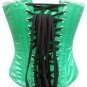 Green Satin Handmade Sequins Burlesque Christmas Overbust Corset Waist Training