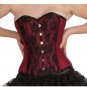 Red Lining Poly Cotton Black Net Overbust PLUS SIZE Corset Waist Shaper Costume