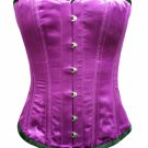 Purple Satin Corset Women Christmas Costume Overbust Corset Waist Cincher Top