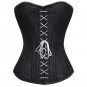 Black Brocade Steel Boned Front Laced Gothic PLUS SIZE Corset Overbust Bustier
