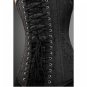 Black Zipper LONGLINE Overbust Bustier Gothic PLUS SIZE Corset Costume