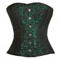 Green Black Brocade Gothic Burlesque Christmas Costume Party Overbust Corset