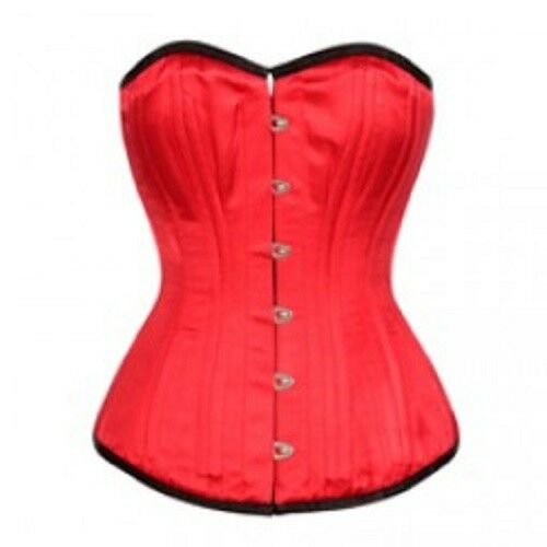 Red Satin Double Bone Gothic Steampunk Overbust PLUS SIZE Corset Waist Training