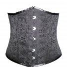 Black Brocade Steampunk Burlesque Underbust Christmas Corset Waist Training