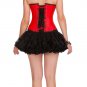 Red Leather Steampunk Christmas Costume Overbust Corset Waist Tranining Top
