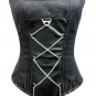 Black Brocade Laced Chain Steampunk Overbust PLUS SIZE Corset Waist Training