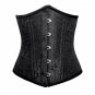 Black Brocade Double Bone Gothic Burlesque Bustier Underbust PLUS SIZE Corset