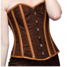 Brown Velvet Leather Steampunk Corset Costume PLUS SIZE Waist Training Overbust