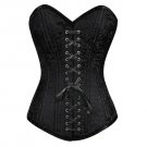 Black Steel Boned Lace Gothic Fashion LONGLINE PLUS SIZE Corset Costume Overbust