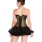 Olive Green Satin Black Lace Retro Burlesque Overbust PLUS SIZE Corset Costume