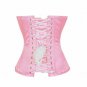 Women Pink Satin Double Bone Gothic PLUS SIZE Costume Burlesque Overbust Corset