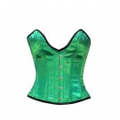 Green Satin Corset Deep Bust Gothic Burlesque PLUS SIZE Bustier Overbust Dress