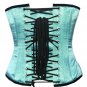 Baby Blue Zipper Satin Handmade Sequins Gothic PLUS SIZE Corset Costume Overbust