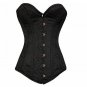 Black LONGLINE Overbust Bustier Gothic Antique Steel BusK PLUS SIZE Corset Top
