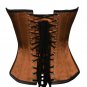 Brown and Black Satin Gothic Burlesque Overbust PLUS SIZE Corset Costume Bustier