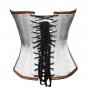 Red and White Satin Gothic Burlesque Overbust PLUS SIZE Corset Costume Bustier
