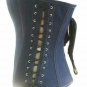 Blue Denim White Strips Goth PLUS SIZE Costume Overbust Corset Waist Training