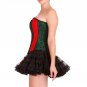 Green Black Brocade Red Leather Christmas Costume Burlesque Overbust Corset