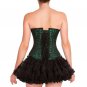 Green Black Brocade Red Leather Christmas Costume Burlesque Overbust Corset