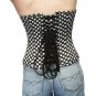 Black N White Polka Dot Satin Christmas Steampunk Overbust Corset Waist Cincher