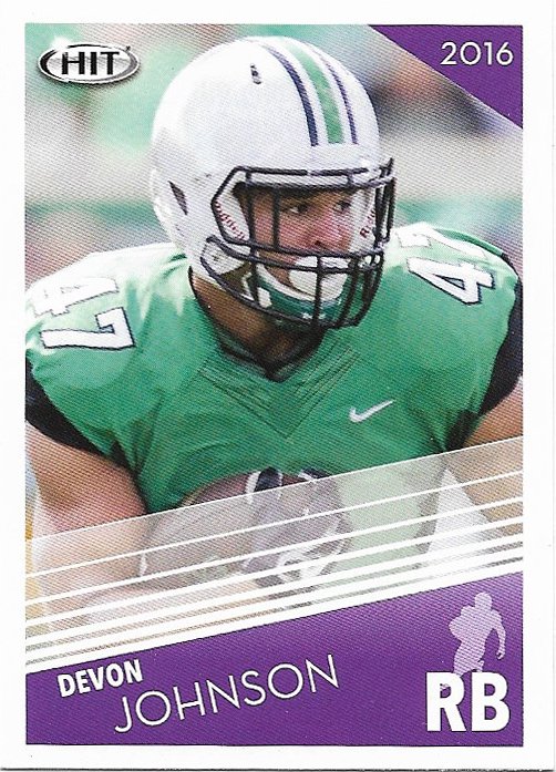 Devon Johnson 2016 Sage Hit #50 Football Card