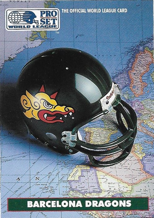 Barcelona Dragons 1991 Pro Set - WLAF Helmets #1 Football Card