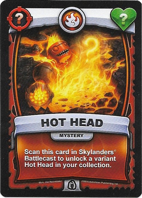 Hot Head Skylanders Battlecast Trading Card