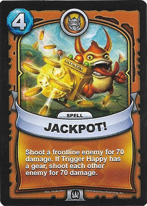Jackpot! Skylanders Battlecast Trading Card