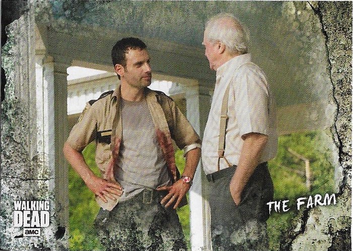 Topps The Walking Dead Road to Alexandria Card #19 The Farm (Rick Grimes, Herschel)