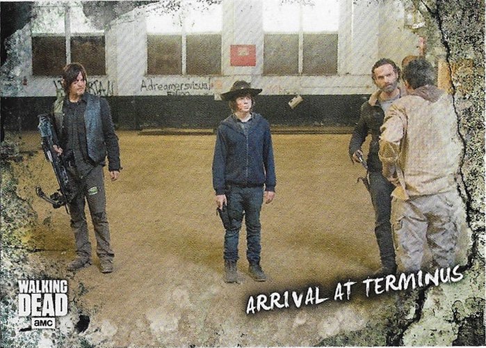 Topps The Walking Dead Road to Alexandria Card #66 Arrival At Terminus (Rick, Carl, Daryl)