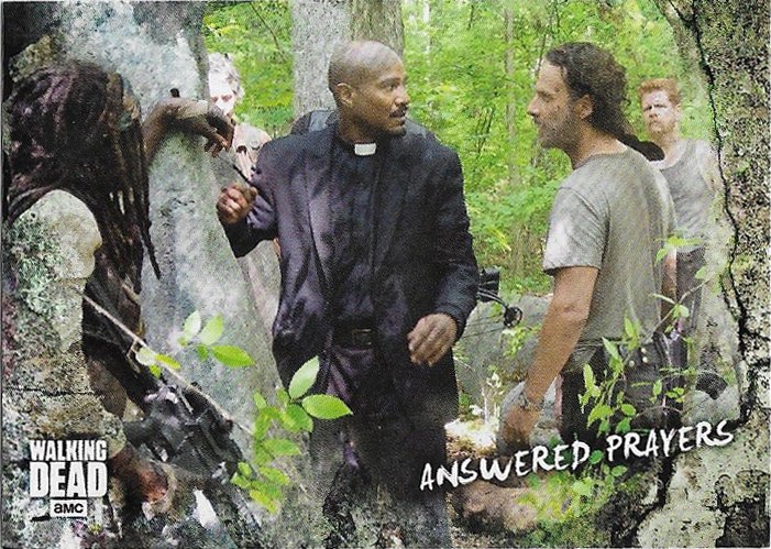 Topps The Walking Dead Road to Alexandria Card #70 Answered Prayers (Gabriel, Rick Grimes)