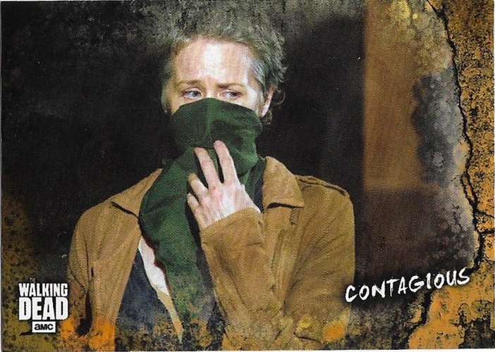 Topps The Walking Dead Road to Alexandria Rust Parallel Card #48 Contagious (Carol)