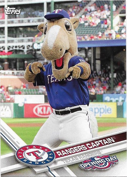 Rangers Captain 2017 Topps Opening Day Mascots #M-19 Texas Rangers Baseball Card