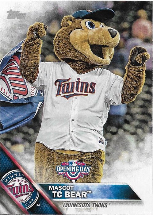 TC Bear 2016 Topps Opening Day Mascots #M-10 Minnesota Twins Baseball Card