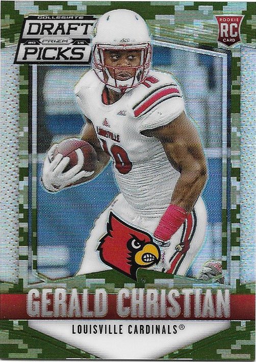 Gerald Christian 2015 Panini Draft Pick Prizm #187 Green Camo Football Card, Numbered 188/199