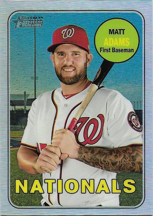 Matt Adams 2018 Topps Heritage Refractor #THC-547 Nationals Baseball Card, Numbered 15/569