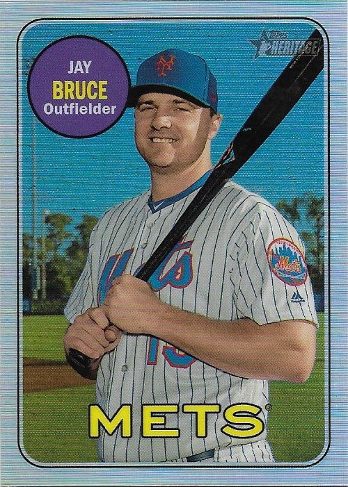 Jay Bruce 2018 Topps Heritage Refractor #THC-703 Mets Baseball Card, Numbered 281/569