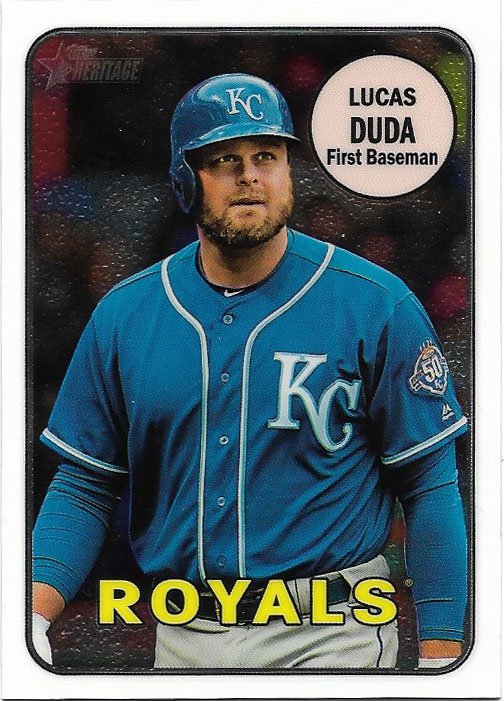 Lucas Duda 2018 Topps Heritage Chrome #THC-588 Royals Baseball Card, Numbered 884/999