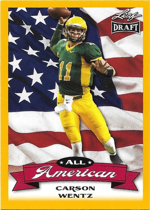 Carson Wentz 2016 Leaf All American Gold #AA-02 North Dakota State Bison Football Card