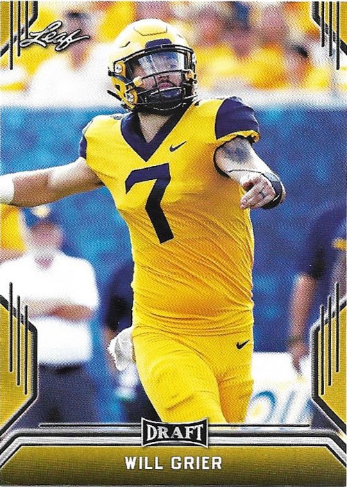 Will Grier 2019 Leaf Gold #65 West Virginia Mountaineers Football Card