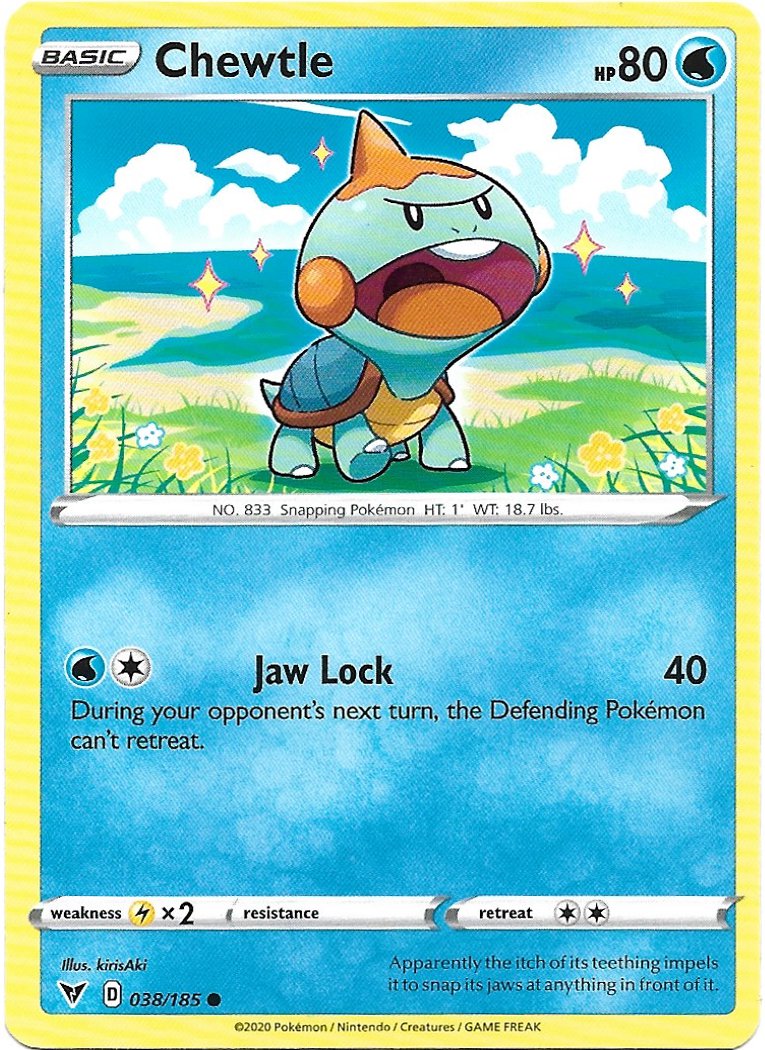 Chewtle 2020 Pokemon Sword & Shield Vivid Voltage Trading Card 038/185