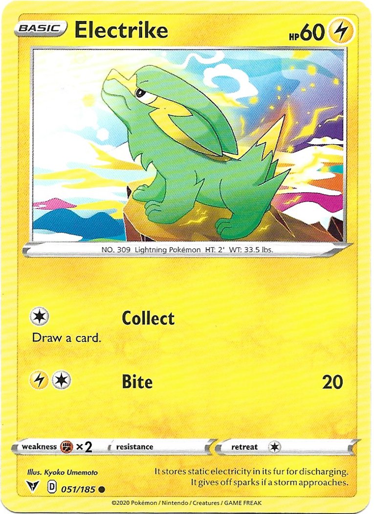 Electrike 2020 Pokemon Sword & Shield Vivid Voltage Trading Card 051/185